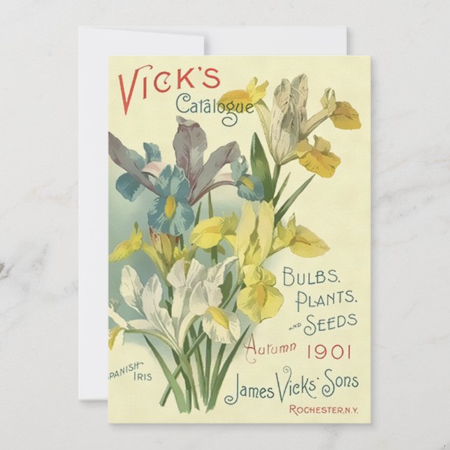 Invitación Catálogo Vick's Seed & Plant de la época 1901 (Anverso)