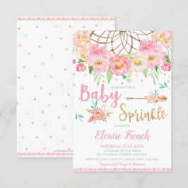 Invitación Catcher de sueño de Boho Floral Baby Shower Sprink