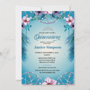 Invitación Catcher del Sueño de la pluma de Quinceañera
