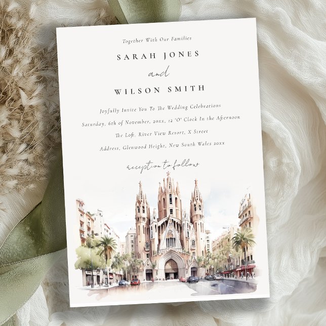 Invitación Catedral de Barcelona Boda de Acuarela de España (Subido por el creador)