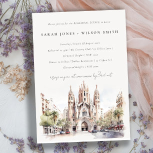 Invitación Catedral de Barcelona España Ensayo Cena