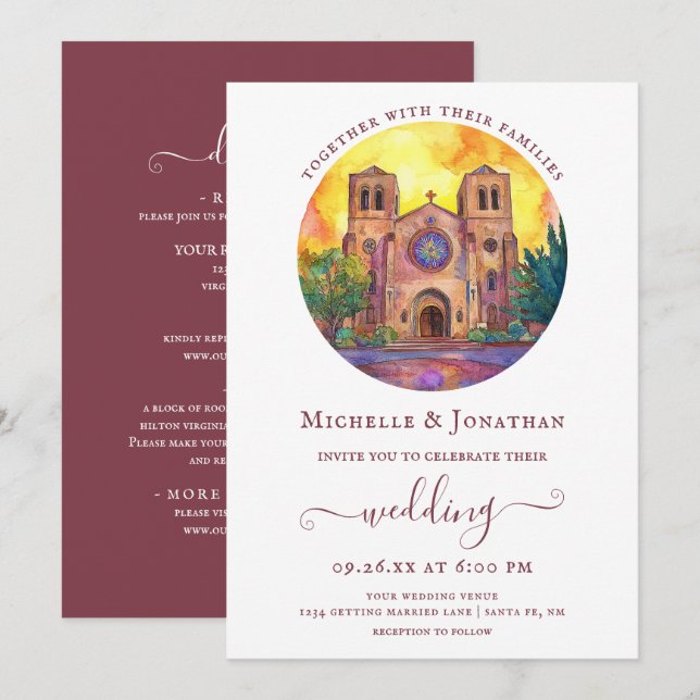 Invitación Catedral de la Iglesia de la Catedral de la Acuare (Anverso / Reverso)