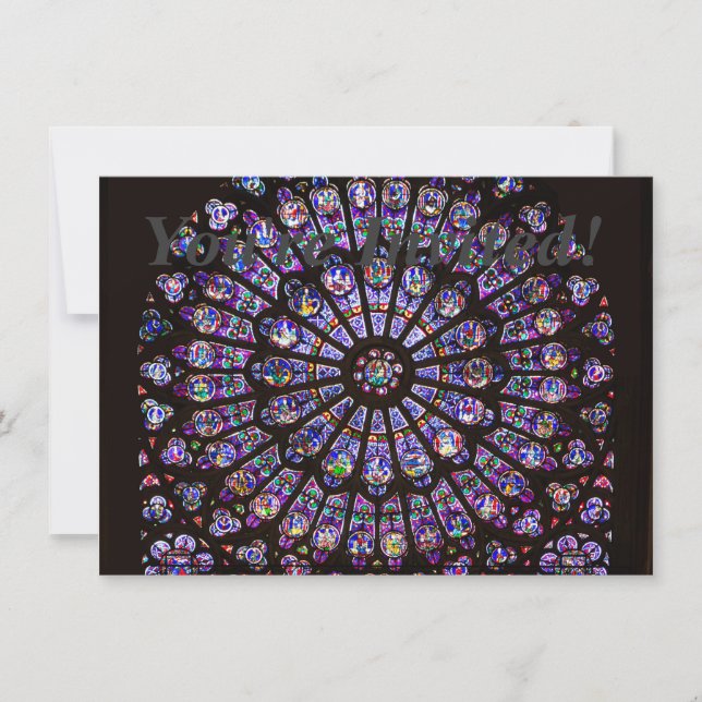 Invitación Catedral de Notre Dame Ventana Rosa de París (Anverso)