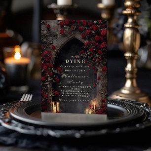 Invitación Catedral de Rosa Negro Mascarada Gótica