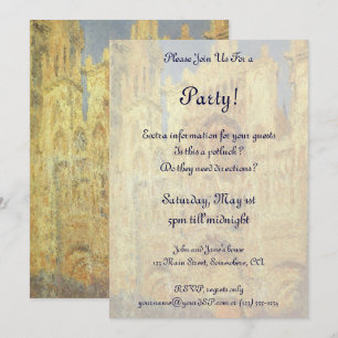 Invitación Catedral de Ruán, puesta de sol de Claude Monet