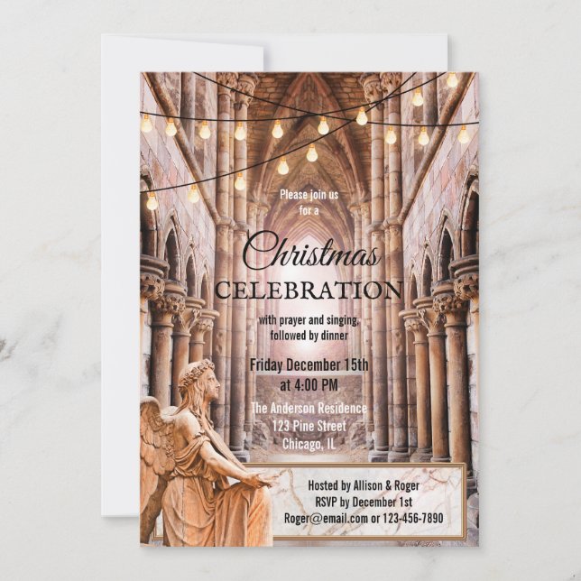 Invitación Catedral Religiosa Celebración de Navidades Angéli (Anverso)