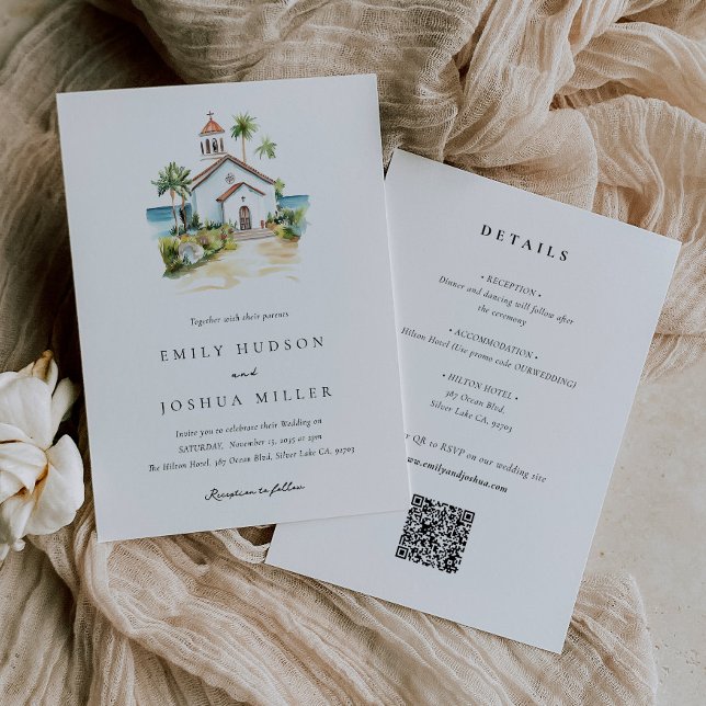Invitación Catholic Church Tropical All in One Wedding (Subido por el creador)