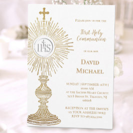 Invitación Catholic monstrance design | First Holy Communion