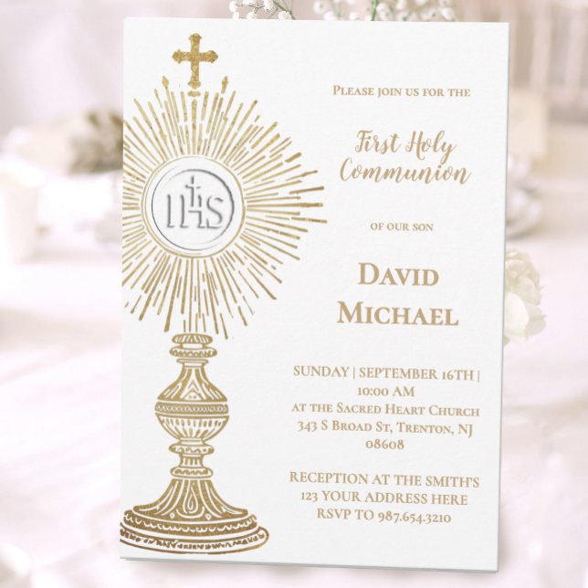 Invitación Catholic monstrance design | First Holy Communion (Subido por el creador)