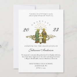 Invitación Católica de Graduación de Sagrada Famil