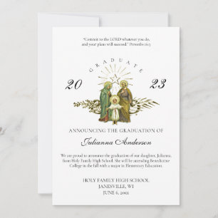 Invitación Católica de Graduación de Sagrada Famil