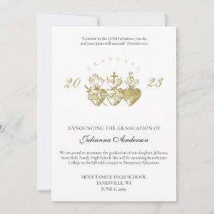 Invitación Católica de Graduación de Sagrada Famil