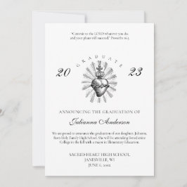 Invitación Católica de Graduación del Corazón Sagr