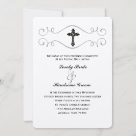 Invitación católica elegante de la boda de la cruz