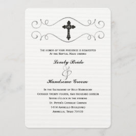 Invitación católica elegante de la boda de la cruz