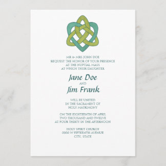 Invitación católica formal céltica de la boda