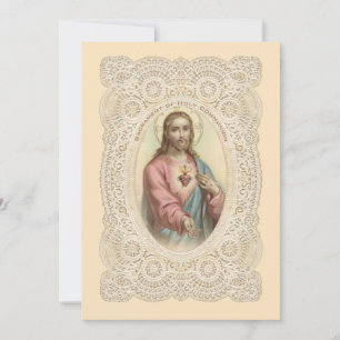 Invitación Católica Vintage Primera Comunión