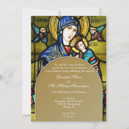 Invitación Católico bizantino Boda de vidrio manchado