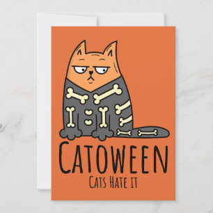 Invitación Catoween Cats lo odian - Funny Mascota Halloween