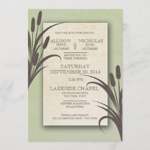 Invitación Cattails Green Lake Boda