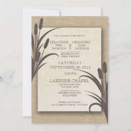 Invitación Cattails Rustic Lake Boda