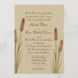 Invitación Cattails Rustic Lake Boda