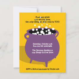 Invitación Cauldrón burbujeante poción fiesta amarilla de Hal