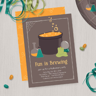 Invitación Cauldron Halloween de Brujas