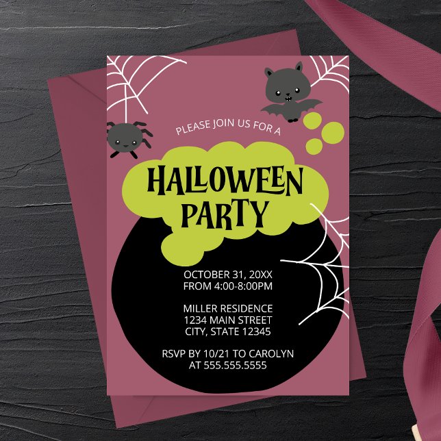 Invitación Cauldron Kid, la fiesta de Halloween de la bruja p (Subido por el creador)