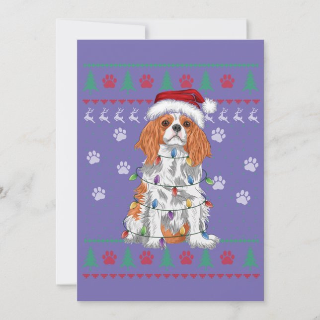 Invitación Cavalier King Charles Spaniel Christmas Ugly Sweat (Anverso)