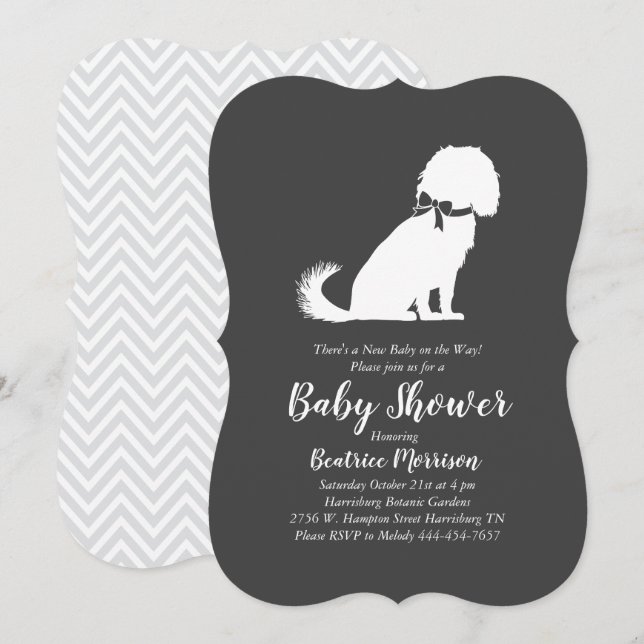 Invitación Cavalier King Charles Spaniel Dog Baby Shower (Anverso / Reverso)