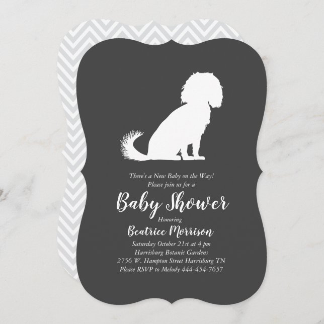 Invitación Cavalier King Charles Spaniel Dog Baby Shower (Anverso / Reverso)