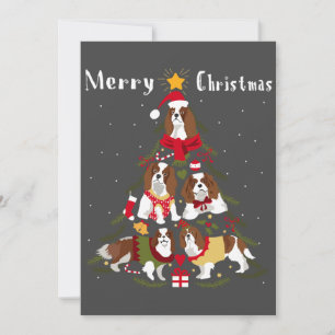 Invitación Cavalier King Charles Spaniel navidad navideña