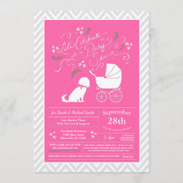 Invitación Cavalier King Charles Spaniel Perro Chica de Baby 
