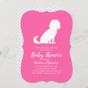Invitación Cavalier King Charles Spaniel Perro Chica de Baby 