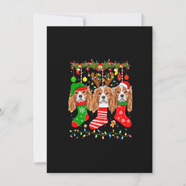 Invitación Cavalier King Charles Spaniel Perro En Navidad Soc (Anverso)