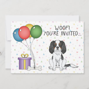 Invitación Cavalier Tricolor King Charles Spaniel - Cumpleaño