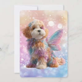 Invitación Cavapoo Cavoodle Angel Fairy Birthday