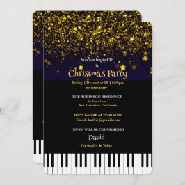 Invitación Cayos de piano y Fiesta de Navidades Purpurinas de