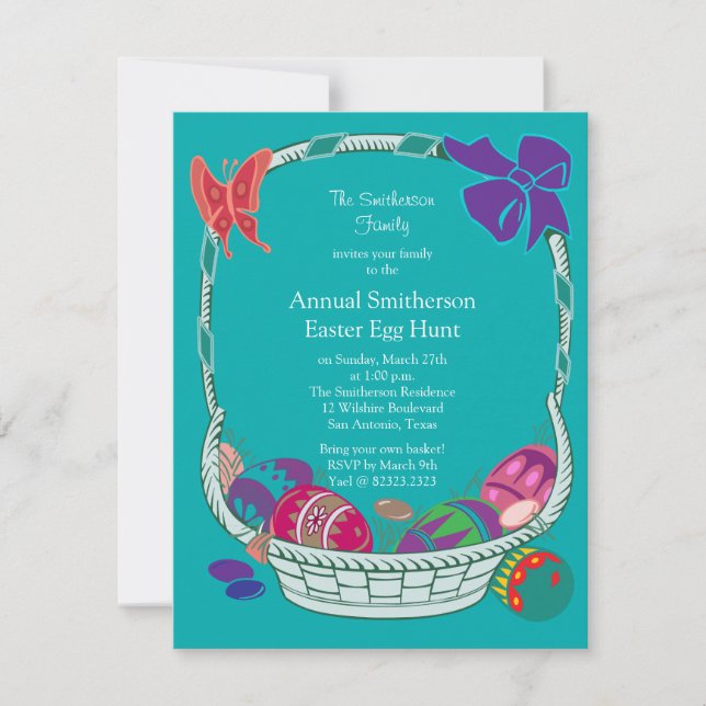 Invitación Caza anual de huevos de Pascua (Anverso)