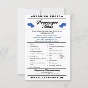 Invitación Caza de boda fotográfico Scavenger