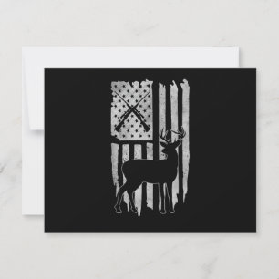 Invitación Caza de ciervos con bandera americana cazador patr