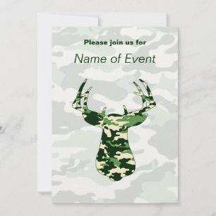 Invitación Caza de ciervos para ganarse el camo