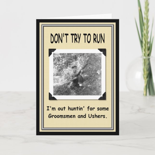Invitación ¿Caza de Groomsman / Usher? (Anverso)