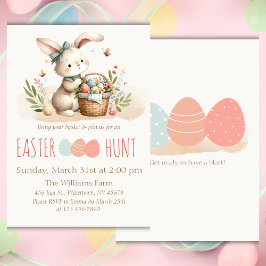 Invitación Caza de huevo de Pascua Conejito