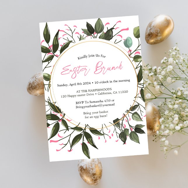 Invitación Caza de huevos de brunch de brunch redondeada con  (Subido por el creador)