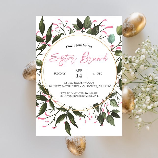 Invitación Caza de huevos de brunch de brunch redondeada con  (Subido por el creador)