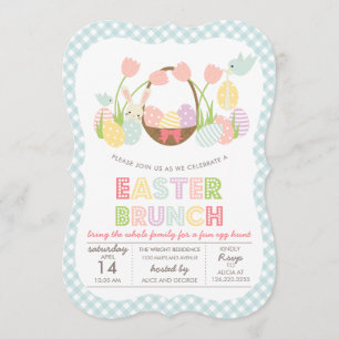 Invitación Caza de huevos de Brunch de Pascua