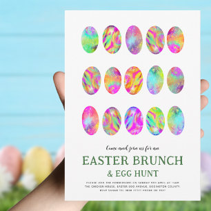 Invitación Caza de huevos de Brunch de Pascua acuarela modern