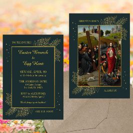 Invitación Caza de huevos de Brunch de Pascua cristiana elega